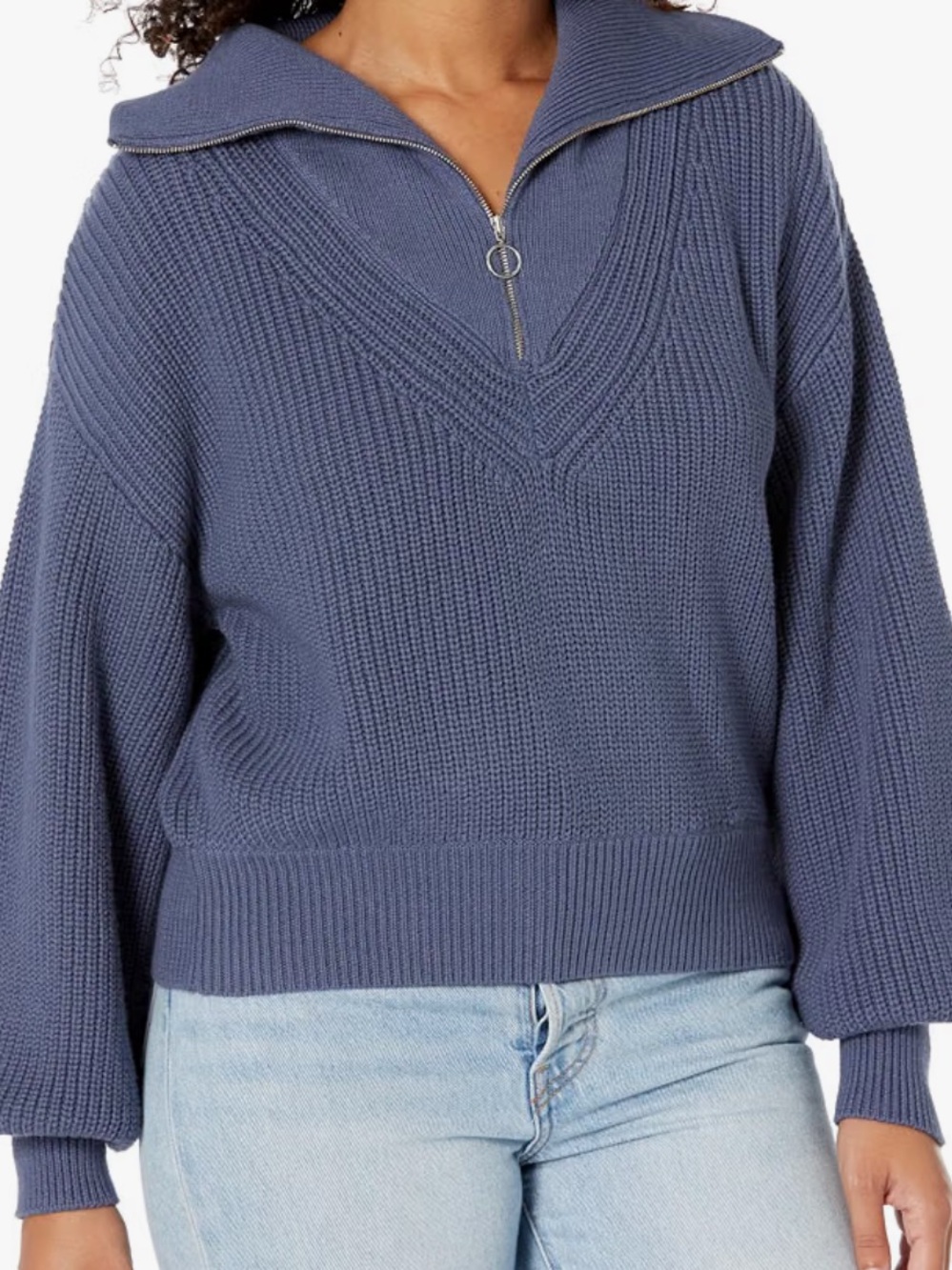 NWT Sweaty Betty Navy Blue V-Neck Half-Zip Knit Sweater XL